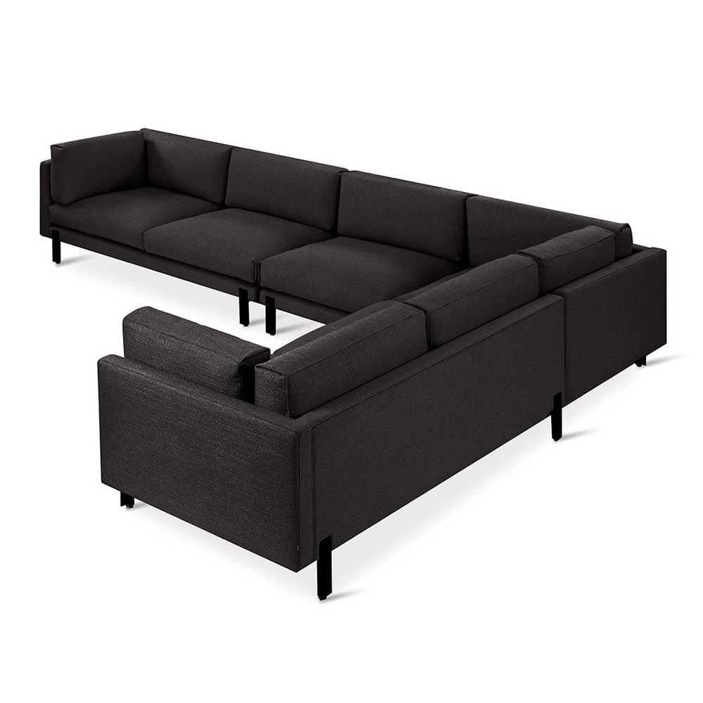 Gus* Modern XL Silverlake, sofa sectionnel de grande taille, en tissu et métal, andorra espresso, droit