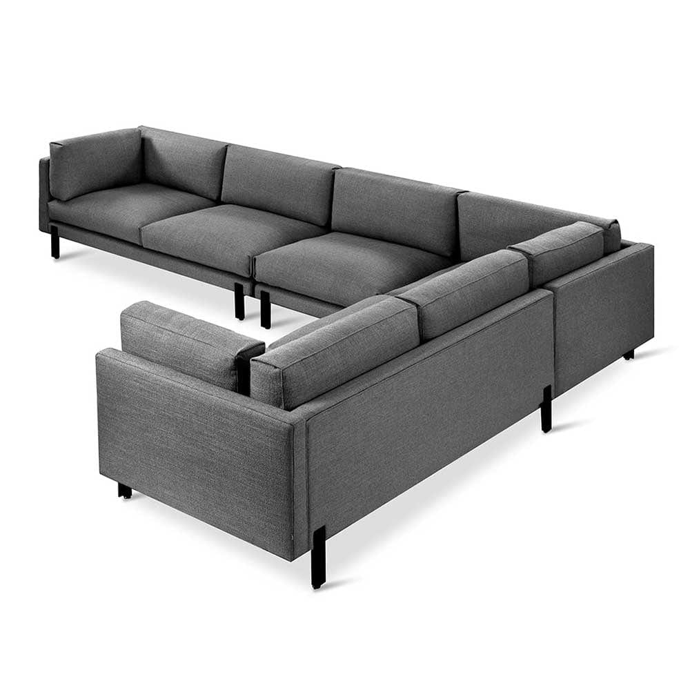 Gus* Modern XL Silverlake, sofa sectionnel de grande taille, en tissu et métal, andorra pewter, droit