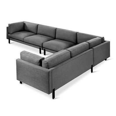 Gus* Modern XL Silverlake, sofa sectionnel de grande taille, en tissu et métal, andorra pewter, droit