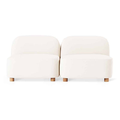 Gus* Modern Circuit Modular 2, sofa modulable aux coins arrondis, en bois et tissu, merino cream