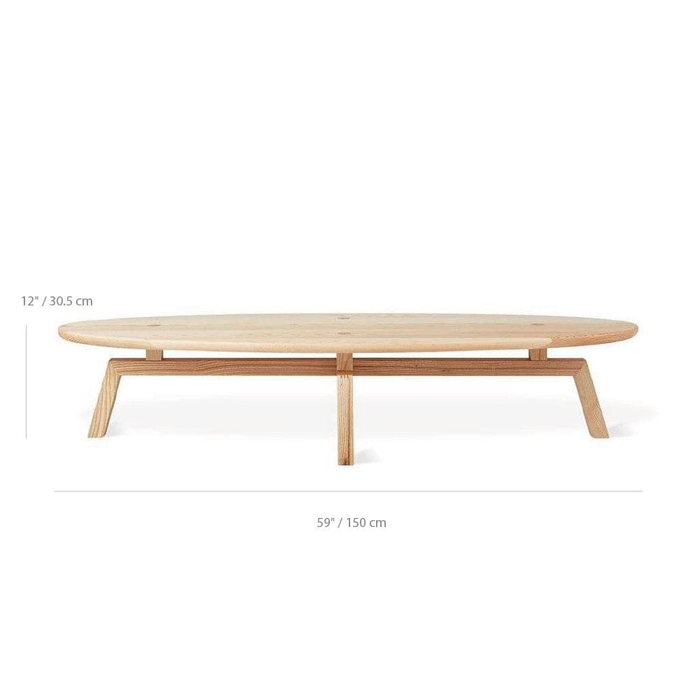 Gus* Modern Solana, table à café ovale, en bois, dimensions