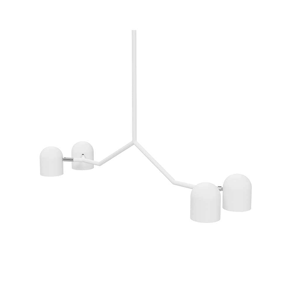 Gus* Modern tandem, lampe suspendue avec 4 abat-jour, en métal, blanc