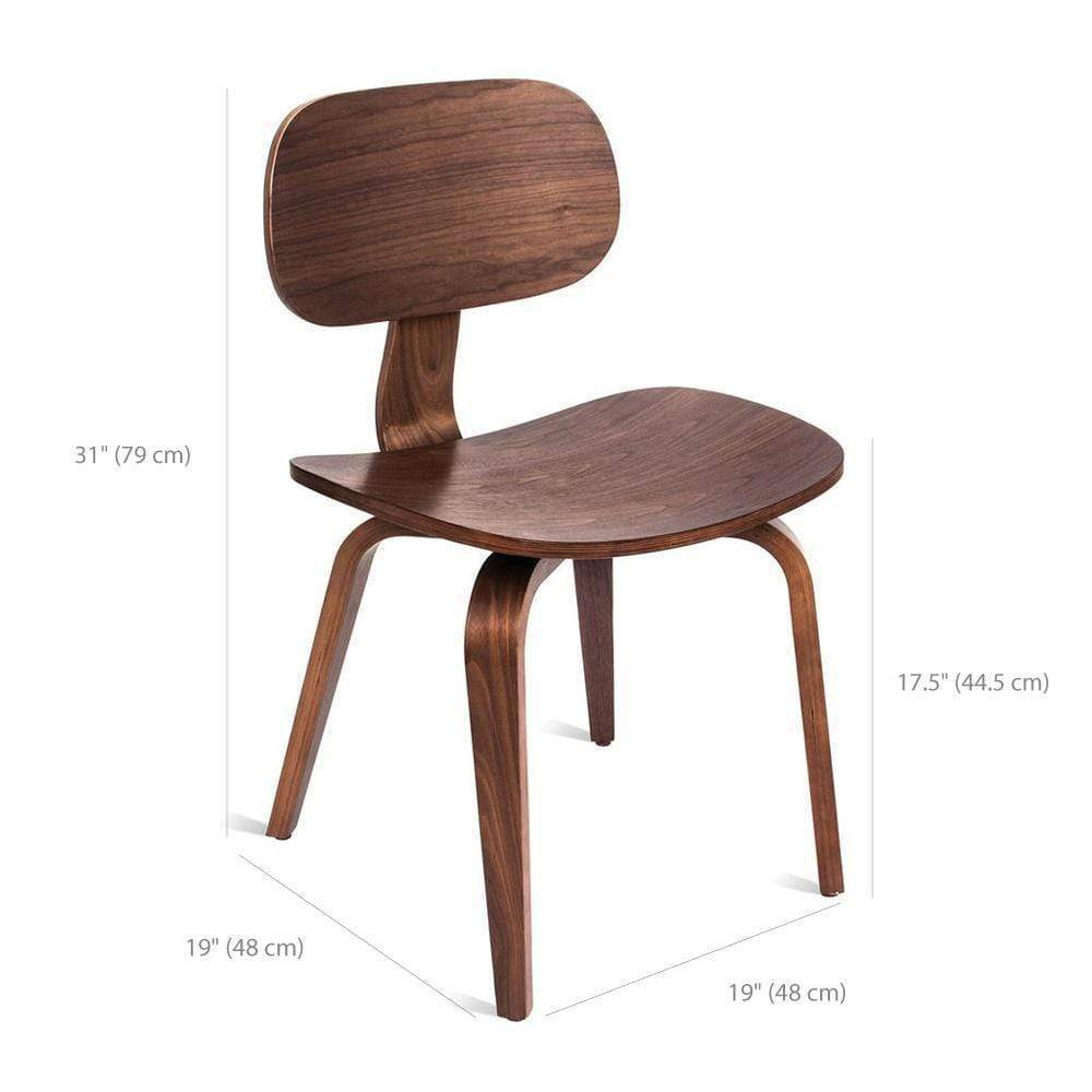 Gus* Modern Thompson, chaise à dîner, en bois, dimensions