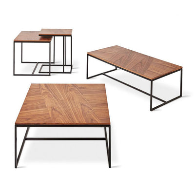 Gus* Modern Tobias, table d'appoint et table à café, en métal et bois