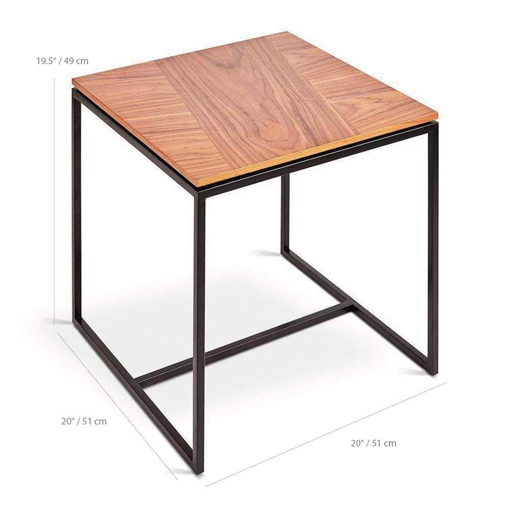 Gus* Modern Tobias, table d'appoint, en métal et bois, dimensions