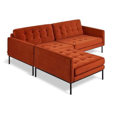 Gus* Modern Towne, sofa bi-sectionnel, en métal et tissu, velvet russet