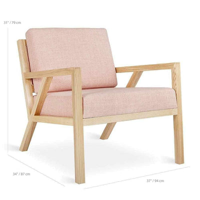 Gus* Modern Truss, fauteuil confortable, en bois et tissu, dimensions