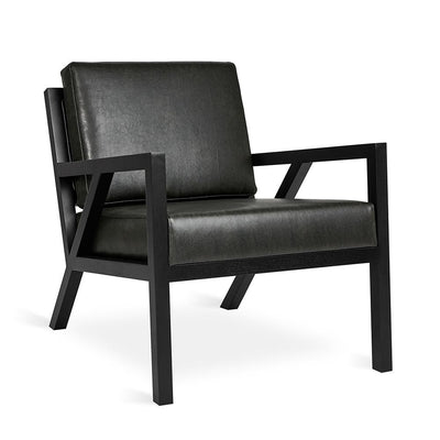 Gus* Modern Truss, fauteuil confortable, en bois et tissu, cuir vegan licorice