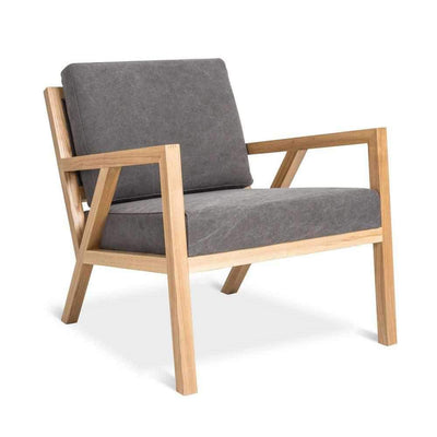 Gus* Modern Truss, fauteuil confortable, en bois et tissu, vintage smoke