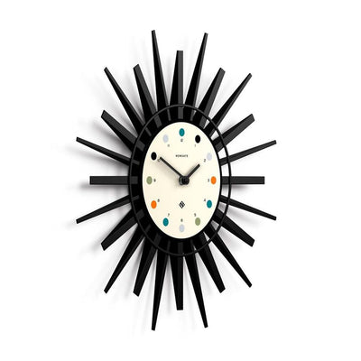 Newgate Stingray, horloge murale, en acrylique, noir / crème