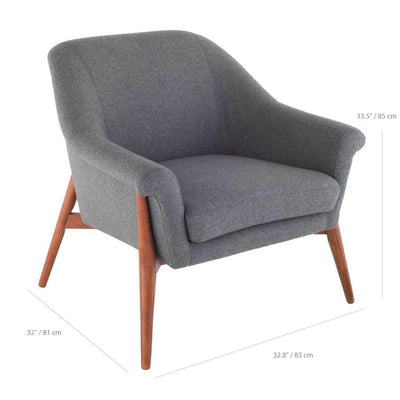 Nuevo Charlize, fauteuil, en tissu et bois, dimensions