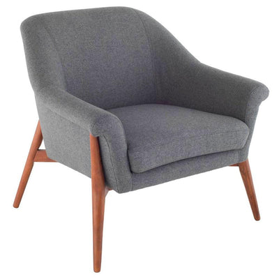 Nuevo Charlize, fauteuil, en tissu et bois, gris de schiste