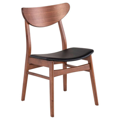 Nuevo Colby, chaise à dîner en bois de caoutchouc teinté noyer