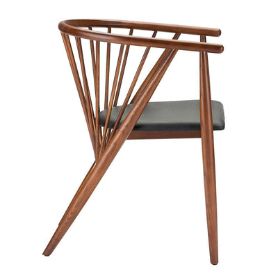 Nuevo Danson, chaise de salle à manger avec accoudoirs, en cuir artificiel et bois