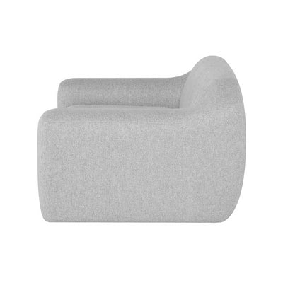Nuevo Coraline, large fauteuil cannelé, en tissu suede ou lin, gris lin