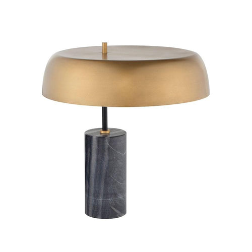 Nuevo Maddox, lampe de table, en laiton brossé et marbre