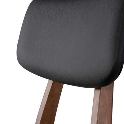 Confort supérieur et design intemporel : chaise à dîner Scott. Mousse CFS et bois d'hévéa teinté noyer.