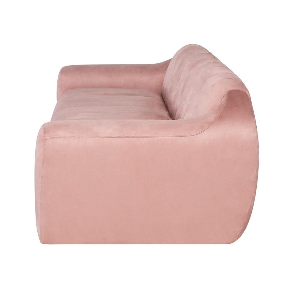 Nuevo Coraline, sofa cannelé, en tissu suede ou lin, pétale microsuede