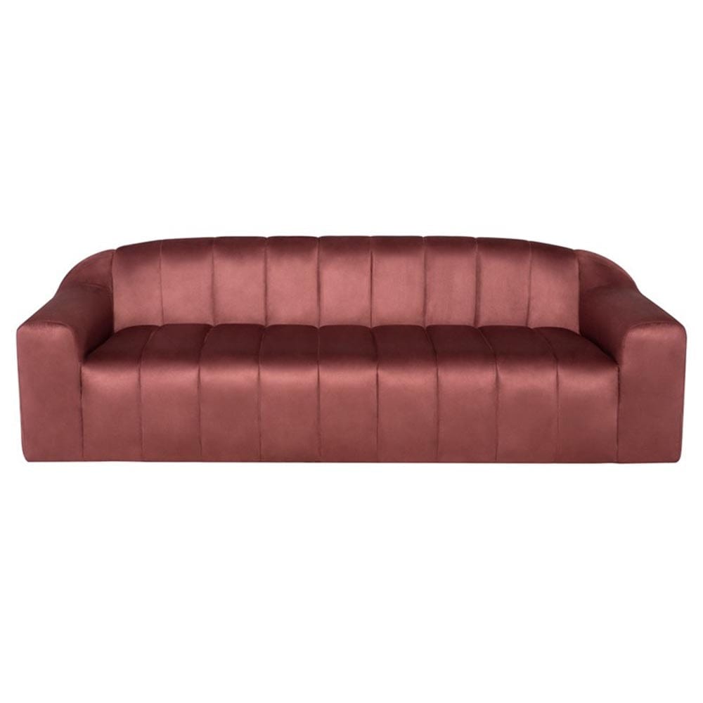 Nuevo Coraline, sofa cannelé, en tissu suede ou lin, chianti microsuede