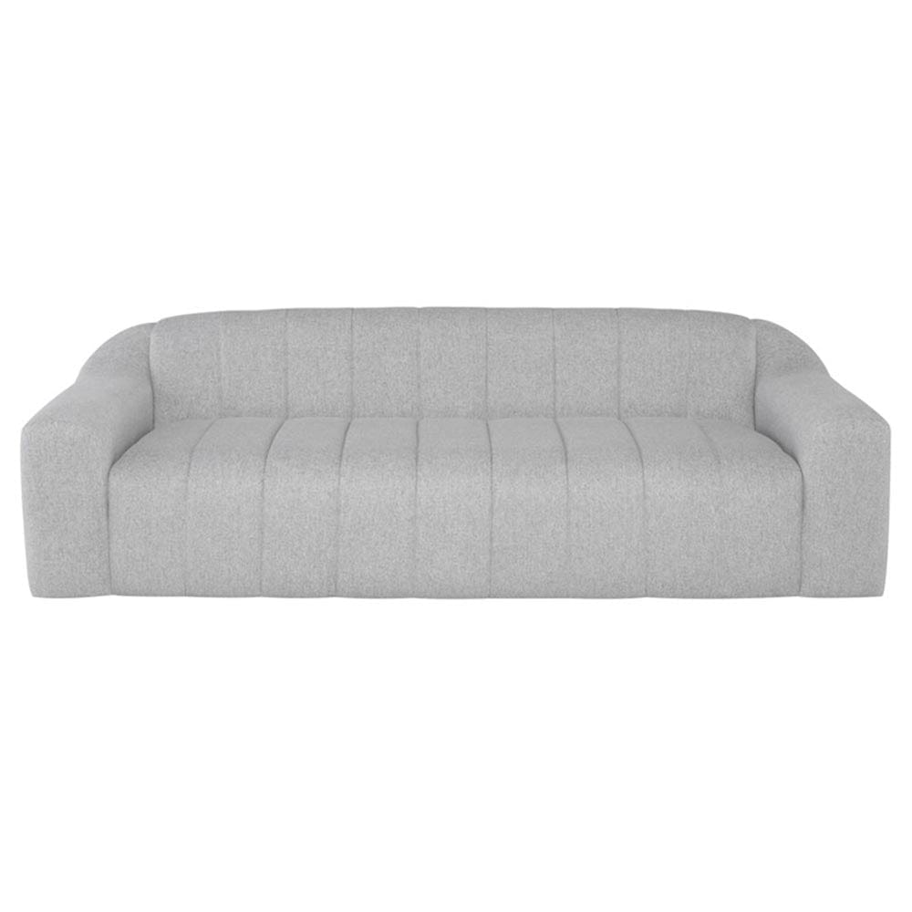Nuevo Coraline, sofa cannelé, en tissu suede ou lin, gris lin