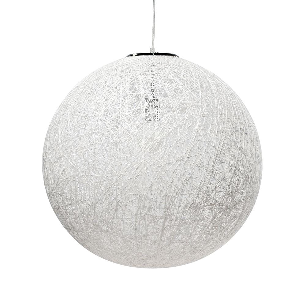 Nuevo String, lampe suspendue en forme de boule, en corde, blanc, 24"