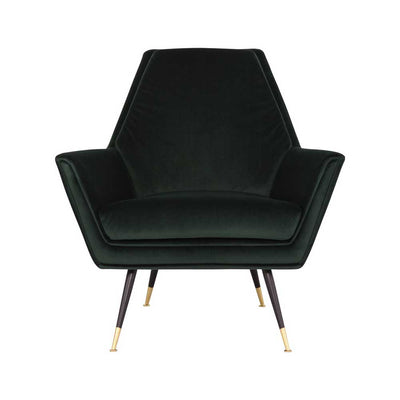 Distinguez-vous avec le fauteuil Vanessa. Géométrie captivante, confort luxueux en velours et stabilité assurée par les pieds en acier noir.