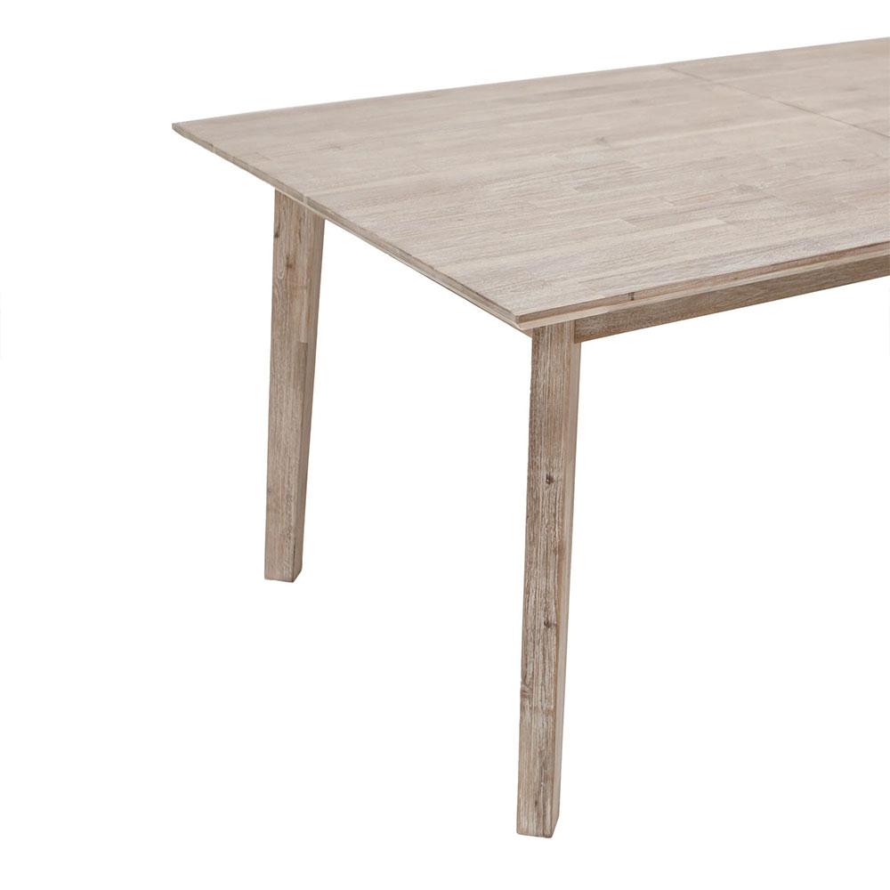 Minimaliste chic : Gia, bois d'acacia massif, mariage subtil rustique-minimaliste. Table contemporaine, finition bois flotté, touche de sophistication.