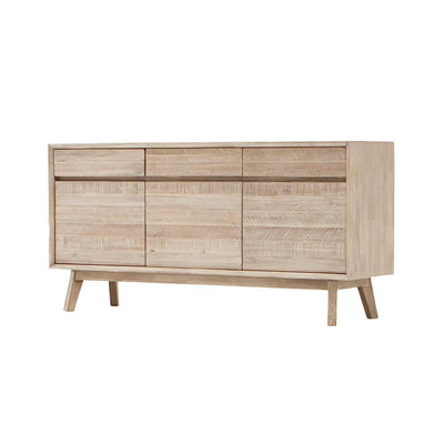 Buffet Gia en bois d'acacia : une fusion de rustique et de minimalisme. Texture unique, design équilibré et diversité de rangement pour un espace élégant.