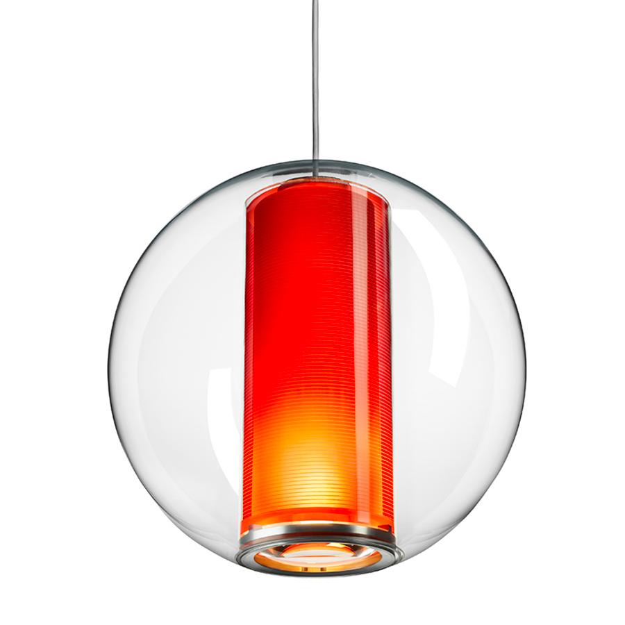 Pablo Designs Bel Occhio, lampe suspendue ronde, en acrylique, orange