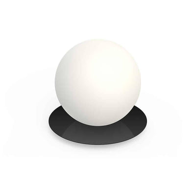 Pablo Designs Bola Sphere, lampe de table disponible en 3 tailles et 5 couleurs, en verre et aluminium, 12ʼʼ, noir mat