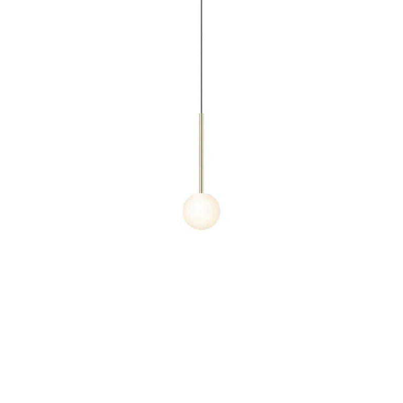 Pablo Designs Bola Sphere, lampe suspendue, en verre et aluminium, 4ʼʼ, laiton 