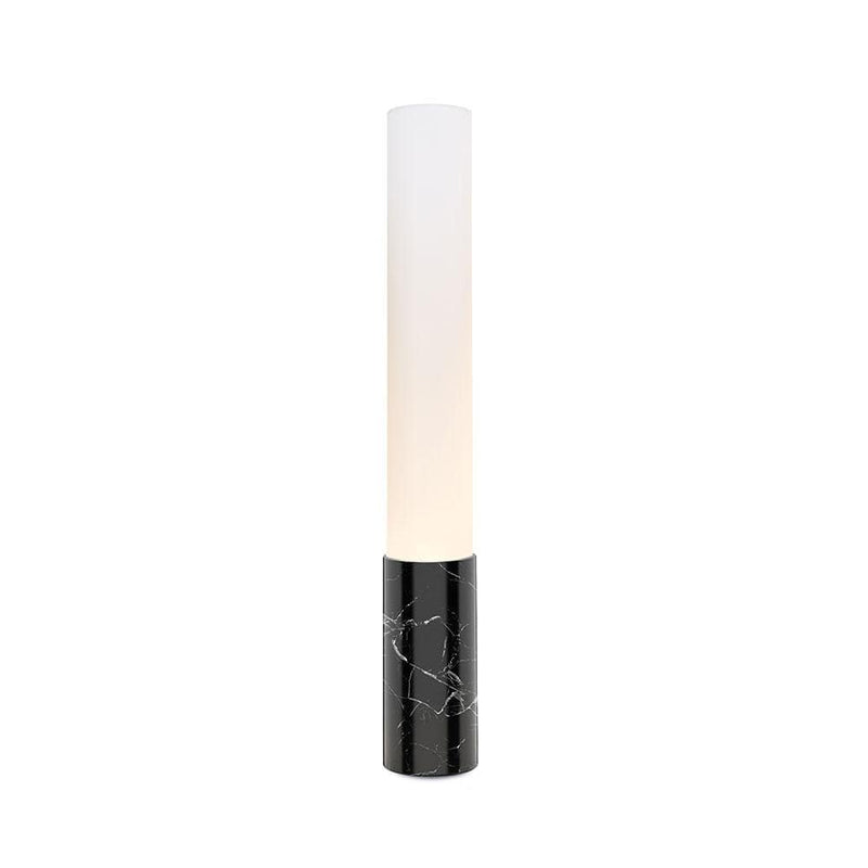 Pablo Designs Elise, lampe sur pied en forme de cylindre, en marbre et PMMA, marbre noir, 32ʼʼ