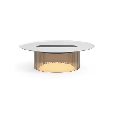 Pablo Designs Carousel, lampe de table en acrylique avec un plateau rechargeant les appareils électroniques, bronze, blanc, 16, petit