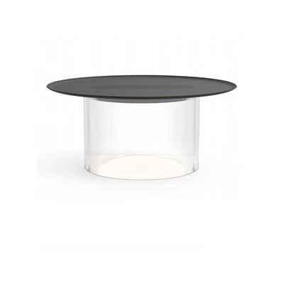 Pablo Designs Carousel, lampe de table en acrylique avec un plateau rechargeant les appareils électroniques, transparent, noir, 16, grand