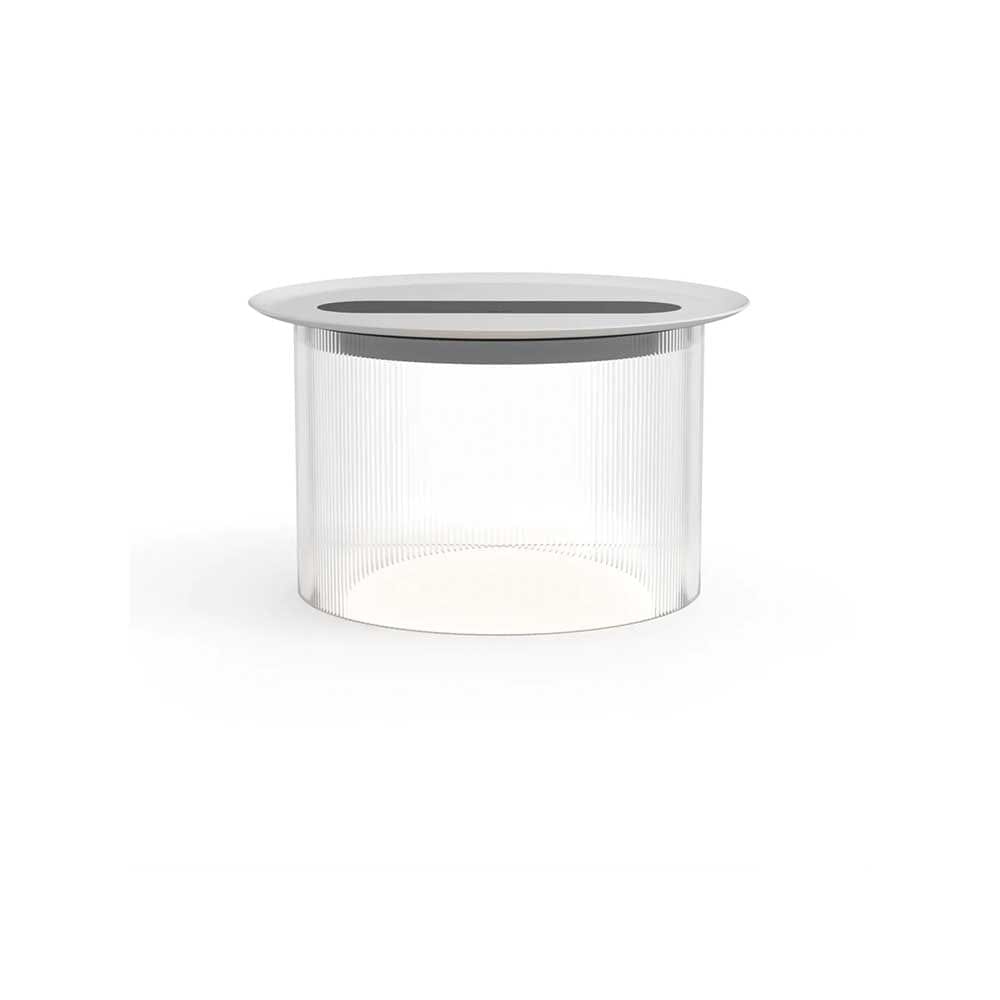 Pablo Designs Carousel, lampe de table en acrylique avec un plateau rechargeant les appareils électroniques, transparent, blanc, 12, grand