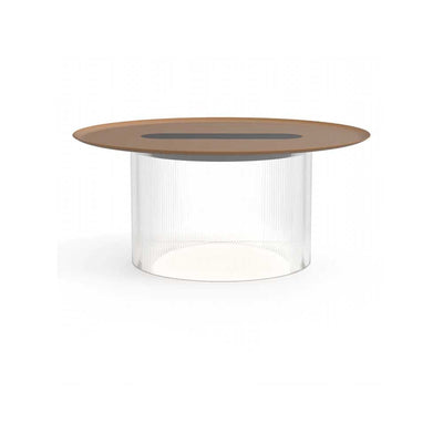 Pablo Designs Carousel, lampe de table en acrylique avec un plateau rechargeant les appareils électroniques, transparent, terracotta, 16, grand