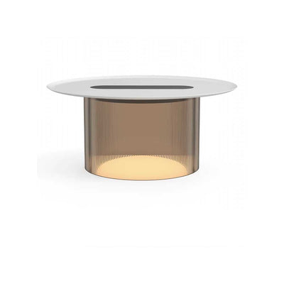 Pablo Designs Carousel, lampe de table en acrylique avec un plateau rechargeant les appareils électroniques, bronze, blanc, 16, grand