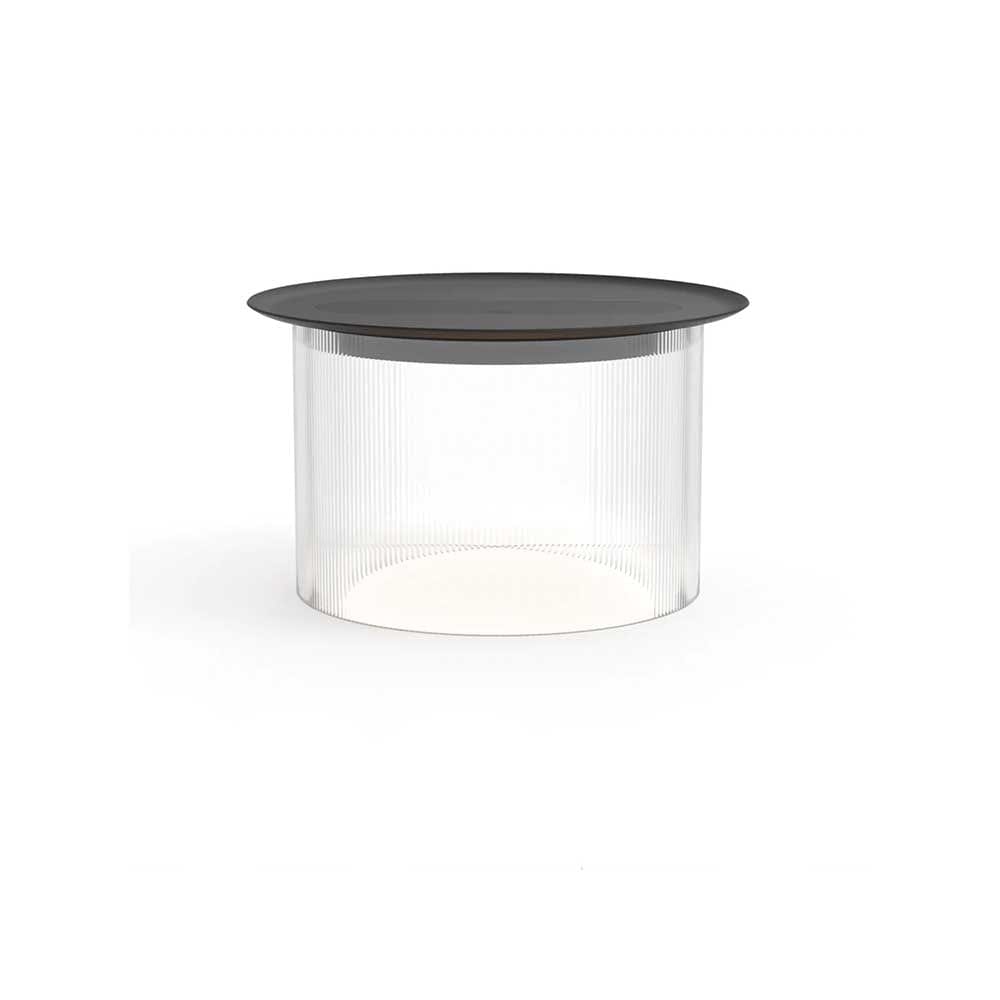 Pablo Designs Carousel, lampe de table en acrylique avec un plateau rechargeant les appareils électroniques, transparent, noir, 12, grand