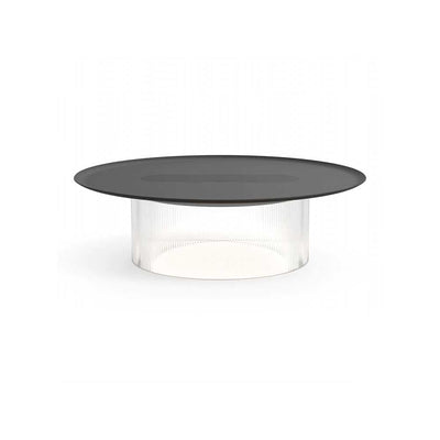 Pablo Designs Carousel, lampe de table en acrylique avec un plateau rechargeant les appareils électroniques, transparent, noir, 16, petit