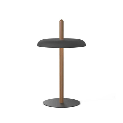 Pablo Designs Nivél, lampe de table avec l'abat-jour à hauteur réglable et portable, en bois et métal, noir, noyer