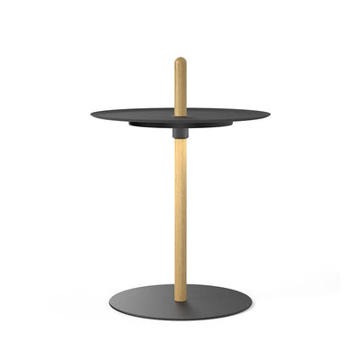 Pablo Designs Nivél Pedestal, lampe de table avec l'abat-jour à hauteur réglable et portable, en bois et métal, noir, chêne