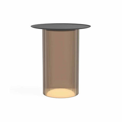 Pablo Designs Carousel, lampe sur pied en acrylique avec un plateau rechargeant les appareils électroniques, bronze, noir