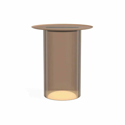 Pablo Designs Carousel, lampe sur pied en acrylique avec un plateau rechargeant les appareils électroniques, bronze, terracotta
