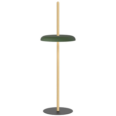 Pablo Designs Nivél, lampe sur pied avec l'abat-jour à hauteur réglable et portable, en bois et métal, vert forêt, chêne