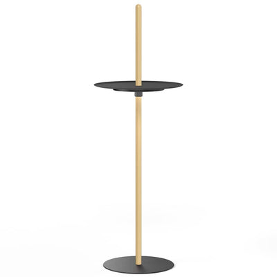 Pablo Designs Nivél Pedestal, lampe sur pied avec l'abat-jour à hauteur réglable et portable, en bois et métal, noir, chêne