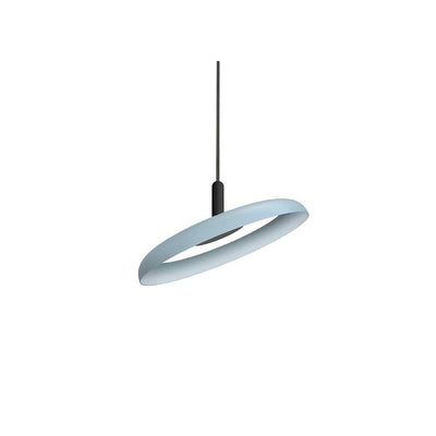 Pablo Designs Nivel, lampe suspendue LED ronde, en acier ou aluminium, bleu ardoise, 15ʼʼ, noir