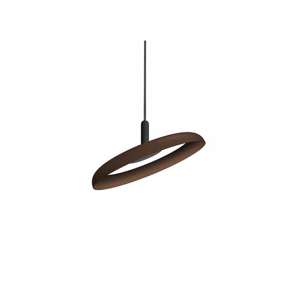 Pablo Designs Nivel, lampe suspendue LED ronde, en acier ou aluminium, espresso, 15ʼʼ, noir