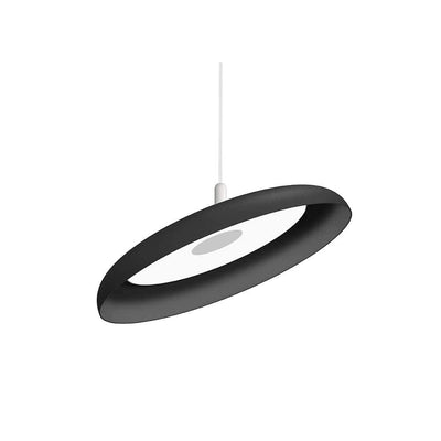 Pablo Designs Nivel, lampe suspendue LED ronde, en acier ou aluminium, noir texturé, 22ʼʼ, blanc