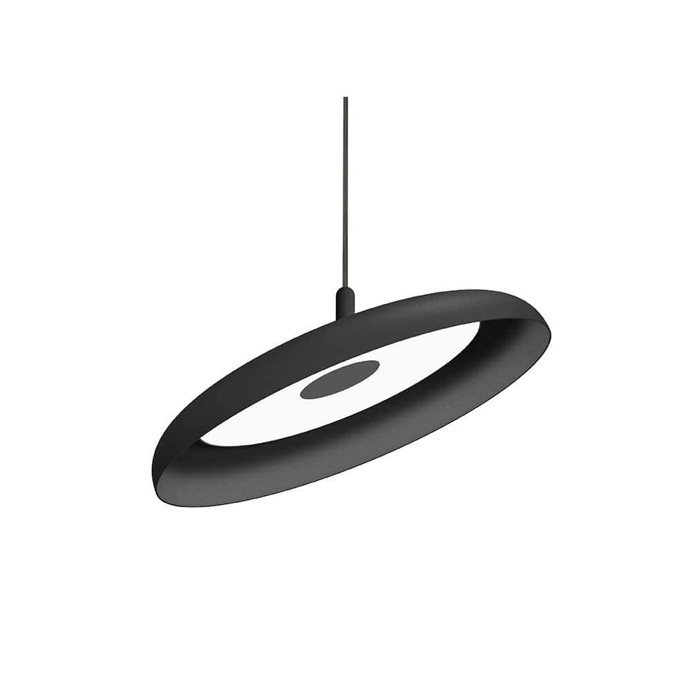 Pablo Designs Nivel, lampe suspendue LED ronde, en acier ou aluminium, noir texturé, 22ʼʼ, noir