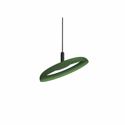 Pablo Designs Nivel, lampe suspendue LED ronde, en acier ou aluminium, vert forêt, 15ʼʼ, noir